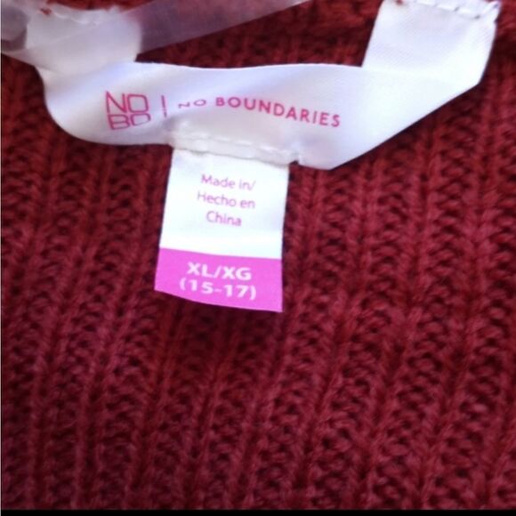 NO BOUNDARIES RUST LACE UP BACK LONG CARDIGAN SZ.XL GUC - Picture 7 of 9